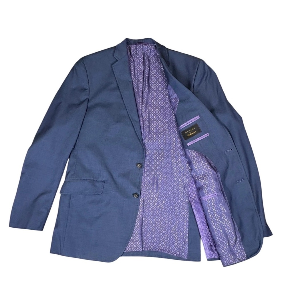 Ted Baker Endurance Jarrett Men 38S Blazer Wool Dual Vent Stitched Jacket Blue